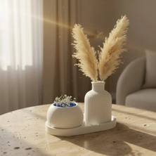 Canseb Elegance 3'lü Saksı ve Pampas Vazosu Seti Premium Set - Dekoratif Set - Pinterest - Bohem - Iskandinav Tarzı - Vazo - Dekoratif Vazo - Obje - Biblo - Heykel - Hediyelik - Dekor Obje