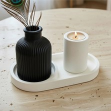 Canseb Elegance 3'lü Pampas Vazosu ve Mumluk Seti Premium Set - Dekoratif Set - Pinterest - Bohem - Iskandinav Tarzı - Vazo - Dekoratif Vazo - Obje - Biblo - Heykel - Hediyelik - Dekor Obje