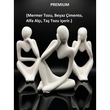 Canseb Elegance Üçlü Düşünen Adam Dekoratif Obje " Görmedim Duymadım Bilmiyorum " Biblo Soyut Dekor