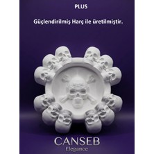 Canseb Elegance Kuru Kafa Küllük Dekoratif 11CM - Gotik Tarzı - Rock Tarzı - Skull