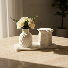 Canseb Elegance 3'lü Pampas Vazo & Mimari Dekor Set Premium Set - Dekoratif Set - Pinterest - Bohem - Iskandinav Tarzı - Vazo - Dekoratif Vazo - Obje - Biblo - Heykel - Hediyelik - Dekor Obje