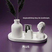 Canseb Elegance Dörtlü Fotoğraf Tutucu, Pampas Vazosu & Kız Dekoratif Obje Seti Fotoğraf Standlı