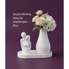 Canseb Elegance 10CM Sevgili Biblo & 13CM Çiçek Vazosu - 17CM Tepsi - Üçlü Set