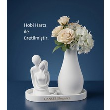 Canseb Elegance 10CM Sevgili Biblo & 13CM Çiçek Vazosu - 17CM Tepsi - Üçlü Set