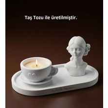 Canseb Elegance Üçlü Dekoratif Amaçlı Kahve Fincanı & Kız Obje Set