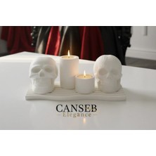 Canseb Elegance 5'li Beton Kuru Kafa Dekorları & Mumluk ( Mum Hediyeli )