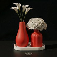 Canseb Elegance 3lü Premium Avangard - Vazo Set - Özel Işçilik - Lüks Tasarım