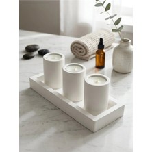Canseb Elegance Dörtlü Set Tabaklı Beton Modern Mumluk ve Tealight Mumluk Hediyelik Dekoratif Set (Tealight Mum Dahil Değildir)