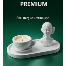 Canseb Elegance Üçlü Dekoratif Amaçlı Kahve Fincanı & Kız Obje Set