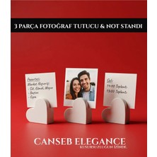Canseb Elegance Üçlü Kalp Fotoğraf Tutucu & Not Standı 5cm