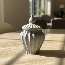 Canseb Elegance 14CM | Gri Sivri Kapaklı Saklama Kutusu & Vazo & Kalemlik
