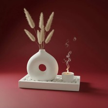 Canseb Elegance 3'lü Vazo ve Mumluk ( Mum Hediye ) - Ekonomik Seri