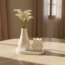 Canseb Elegance 3'lü Vazo ve Mumluk (Mum Hediye) Premium Set - Dekoratif Set - Pinterest - Bohem - Iskandinav Tarzı - Vazo - Dekoratif Vazo - Obje - Biblo - Heykel - Hediyelik - Dekor Obje