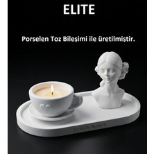 Canseb Elegance Üçlü Dekoratif Amaçlı Kahve Fincanı & Kız Obje Set