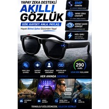 Teknoparkx Chatgpt Destekli Yapay Zeka Akıllı Gözlük 8mp Kamera Fotoğraf Video ve Ses Kayıtlı TKNPX-4342
