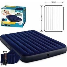 Intex Çift Kişilik Şişme Yatak 152x203 cm Fiber-Tech Teknolojisi ile Dayanıklı ve Konforlu