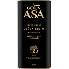 Güven Asa Erken Hasat Soğuk Sıkım Zeytinyağı 5 L Teneke Gömeç Menşeli Yoğun Aroma