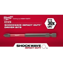 Milwaukee Shockwave 90 mm PZ2 Vidalama Ucu 1'li Paket Dayanıklı ve Yüksek Performanslı
