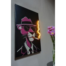 Eker Reklam Ajansı Neon LED Pembe Panter Tablosu | Işıklı Dekoratif Duvar Tablosu