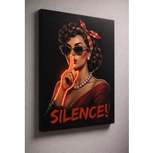 Eker Reklam Ajansı Retro Kadın | Sılıence | Neon Ledli Modern Vinil Tablo Kırmızı