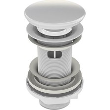 İz Yapı Taşma Delikli Seramik Basmalı Aç Kapa Körüklü Lavabo Sifonu Beyaz 100 MM 1-1/4