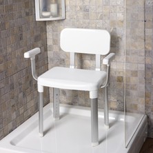 Primanova Kaymaz Paslanmaz Banyo Sandalye Tabure Beyaz Renkli Güvenli Kullanım İçin Yumuşak Taban