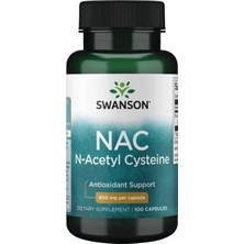 Swanson Premium Nac N-Acetyl Cysteine 600MG 100 Kapsül Antioxidant Destek İçin Yetişkinler