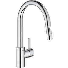 Grohe Eurocosmo Tek Kumandalı Eviye Bataryası Tezgah Üstü Montaj Gri Renk Esnek Yapı 31481001