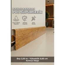 Agk Esquero Açılabilir Kapaklı Kablo Kanallı Pvc Süpürgelik 250 cm Suya, Neme ve Darbeye Dayanıklı, Kırmızı Meşe, ESQ608