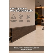 Agk Esquero Açılabilir Kapaklı Kablo Kanallı Pvc Süpürgelik 250 cm Suya, Neme ve Darbeye Dayanıklı, Mantar Meşe, ESQ612