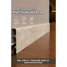 Agk Esquero Açılabilir Kapaklı Kablo Kanallı Pvc Süpürgelik 250 cm Suya, Neme ve Darbeye Dayanıklı, Işlenmemiş Meşe, ESQ606