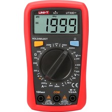 Uni-T UT 33D+ 600V 10A El Tipi Dijital Multimetre Yüksek Hassasiyet ve Kullanım Kolaylığı