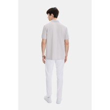 Back And Bond Açık Gri Regular Fit Örme Polo Yaka Tişört