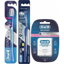 Oral-B Pro Expert Clinic Diş İpi + Arayüz Fırçası + Ortodontik Diş Fırçası 1 Adet Soğuk Aroma