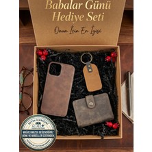 Dörtel Tedarik Hakiki Deri Kahverengi Cüzdan, Telefon Kılıfı, Anahtarlık Babalar Günü Hediyesi (Kişiye Özel Baskı Yapılabilir)