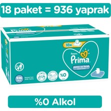Prima Temiz ve Ferah Islak Havlu 936 Yaprak 52'li x 18 Bebek Kokulu Hassas Temizlik