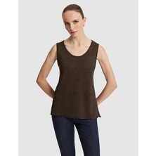 Pierre Cardin Kadın Kahverengi Comfort Fit Triko Tişört 50324019-VR029