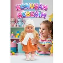 Farbu Oyuncak Lucia Girl Konuşan 35 cm - Etkileşimli Kolları Bacakları ve Kafası Et Kutulu Atkılı Oyuncak Bebek