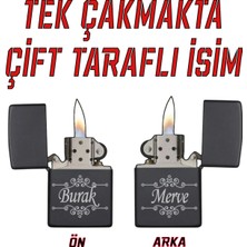 UltraMint Kişiye Özel Çift Taraflı Lazer Isim Baskılı Metal Benzinli Çakmak