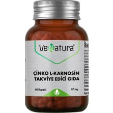 Venatura Çinko L-Karnosin 60 Kapsül Takviye Edici Gıda İçeriği ile Günlük Vitamin Desteği