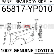 TŞT Toyota Hilux Revo 2020-2024 Arka Çamurluk Sağ Dodik Delikli (Adventure - Hı Cruıser)(Tw) (Oem No (65816YP010))