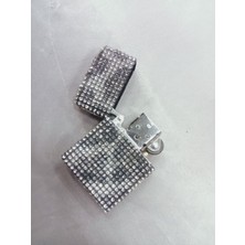 UltraMint Siyah Gümüş Leoparlı Taşlı Şık Zippo Çakmak