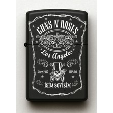 UltraMint Guns N Roses Desenli Kişiye Özel Siyah Metal Çakmak