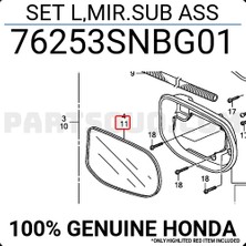 TŞT Honda Civic (2006 Yılında Çıkan Kasa) Dış Ayna Camı Isıtmalı Sağ (Oem No: 76253SNBX3)