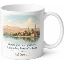Tupya Gift Burdur Memleket Temalı Kişiye Özel Baskılı Kupa Bardak Hediye