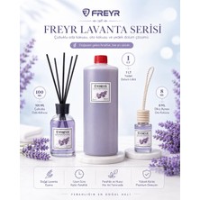 Freyr Oda ve Oto Kokusu Lavanta Premium Seti - 1 LT Yedek Dolum Likiti + 100ml Çubuklu + 8ml Araç Kokusu