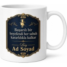 Tupya Gift Isme Özel Bey Yazılı Baskılı Kupa Bardak Hediye Özel Tasarım Porselen Mug