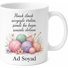 Tupya Gift Isme Özel Örgü Şampiyonu Nine Baskılı Porselen Kupa Bardak Hediye