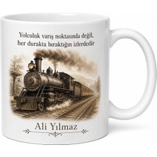 Tupya Gift Eski Tren Temalı Nostaljik Baskılı Kupa Bardak Hediye Porselen Mug