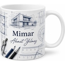 Tupya Gift Isimli Kroki Desenli Mimar Kupası Özel Baskılı Hediye Bardak